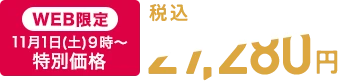【WEB限定】11月1日(土)9時～ 特別価格 税込27,280円