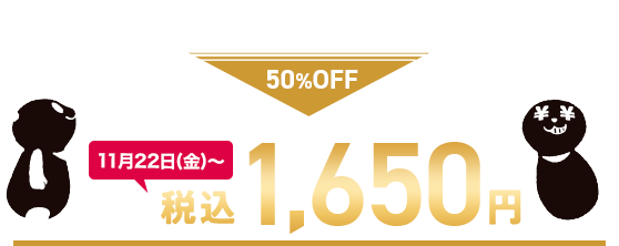 当社通常価格 税込3,300円が50%OFFで税込1,650円