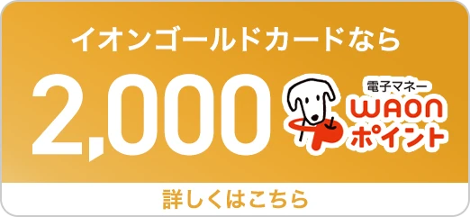 イオンゴールドカードなら2,000電子マネーWAONポイント 詳しくはこちら